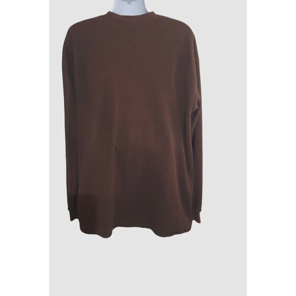John Son Mens Long Sleeve Shirt 4XL Thermal Heavy Weight Brown - Picture 4 of 7